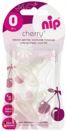 NIP Соска для бутылочки, силикон, размер 1 "Cherry" (0+ мес)