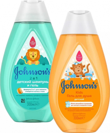 Джонсон Бэби 2в1 детский шампунь и гель 300мл