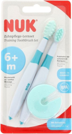 НУК массажер щеточка для десен 2 шт с ограничителем 337207 (10256205)