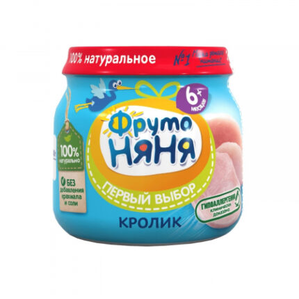Фруто-няня Пюре из мяса кролика 80 гр,
