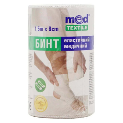 Бинт медицинский эластичный ср,р, 1,5м х 8см Med textile